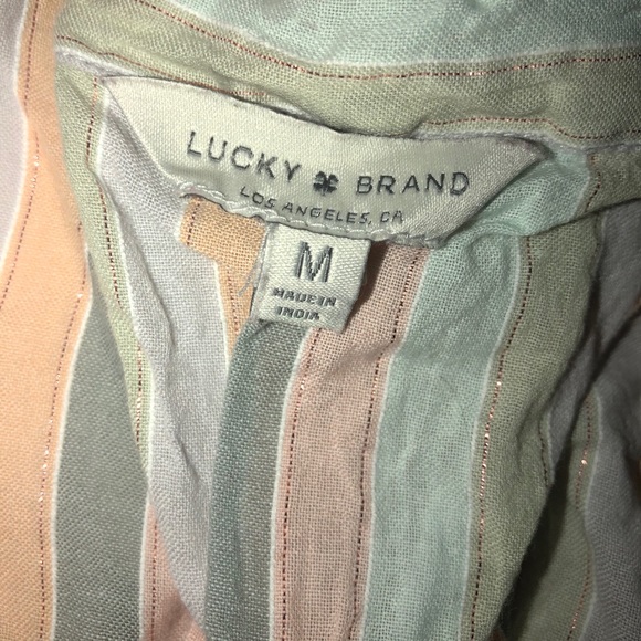 LUCKY BRAND PASTEL STRIPE LUREX TANK TOP - Picture 4 of 8
